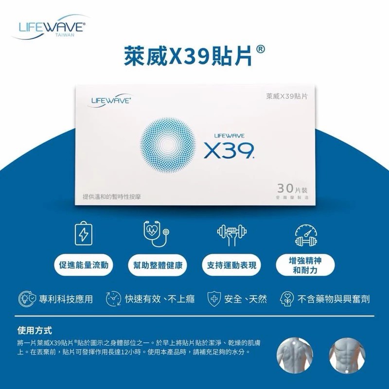 Lifewave萊威-X39幹細胞激活貼片功效說明